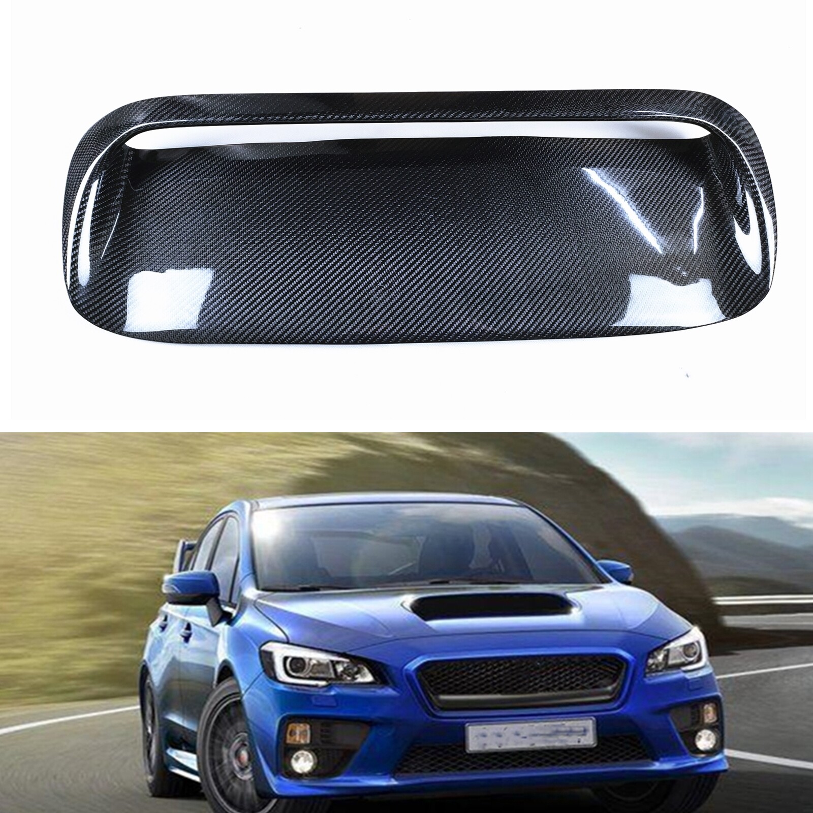 For 2015-20 Subaru Impreza 11th WRX STi 1PC Air Scoop Bonnet Vent Carbon Fiber