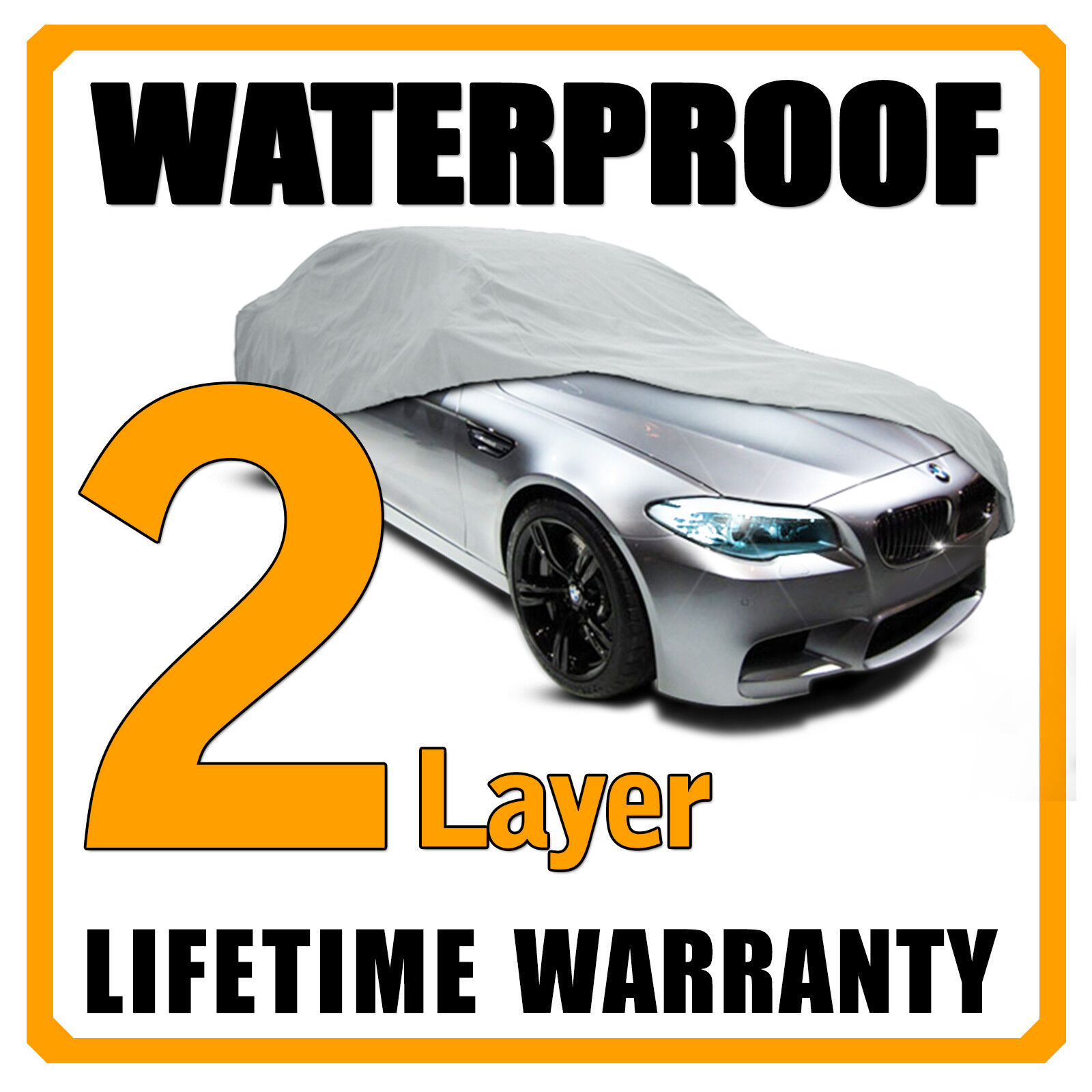 2 Layer Car Cover Breathable Waterproof Layers Outdoor Indoor Fleece Lining Fic