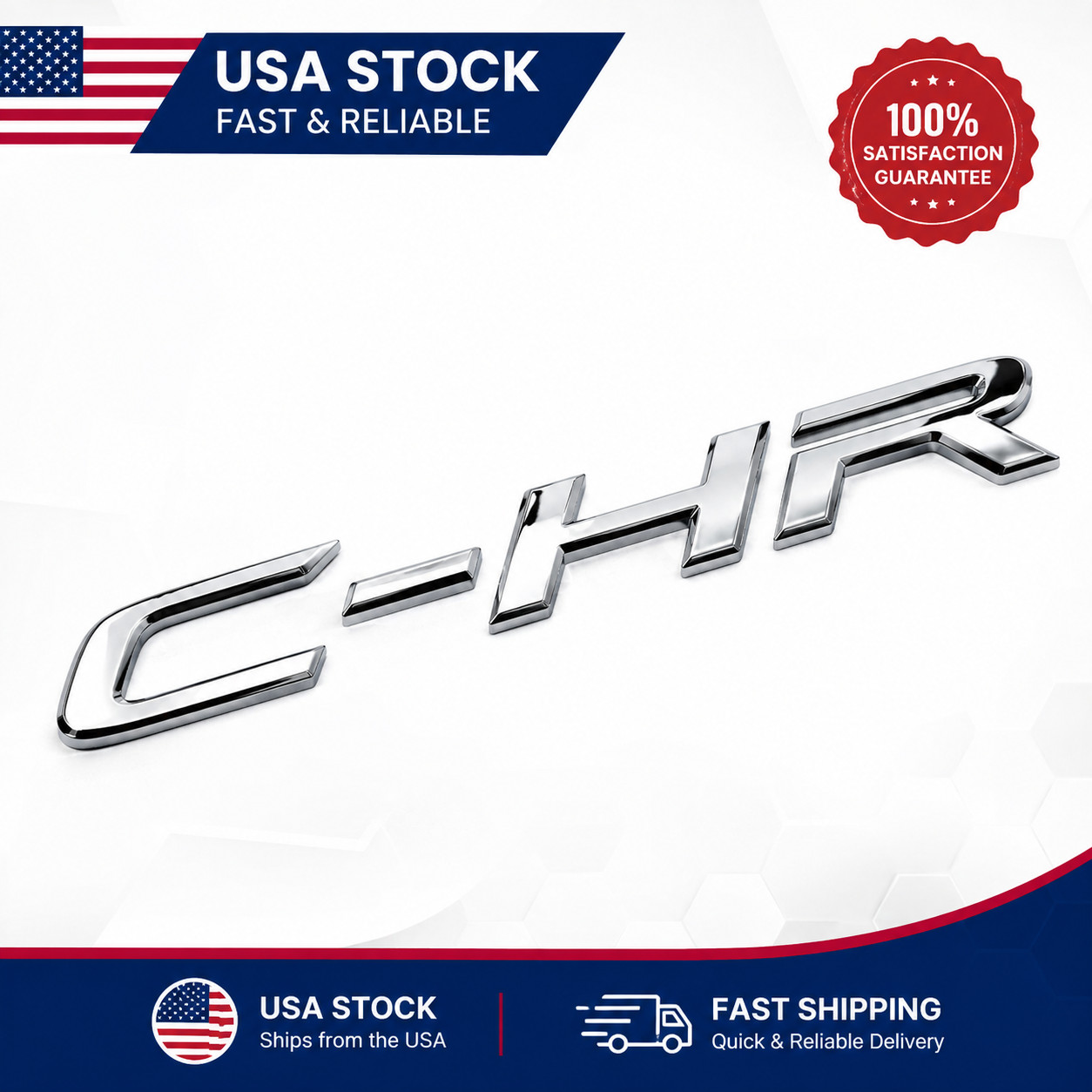Toyota C-HR Rear Liftgate Emblem Badge Chrome Sport Logo Nameplate