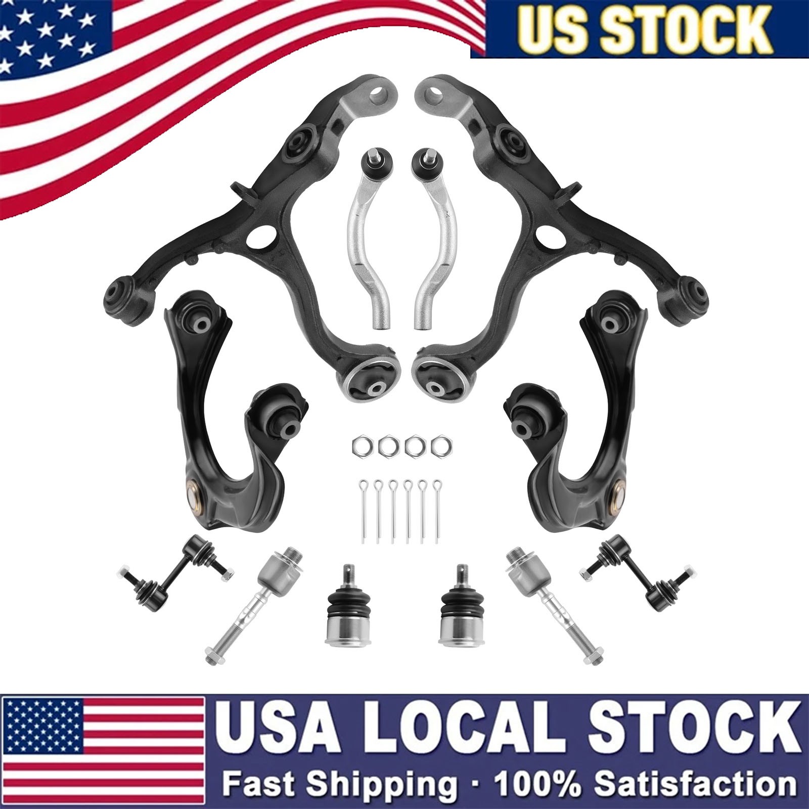 12 Pcs Front Upper Lower Control Arm Assembly for Honda Accord 08-12 for K641113