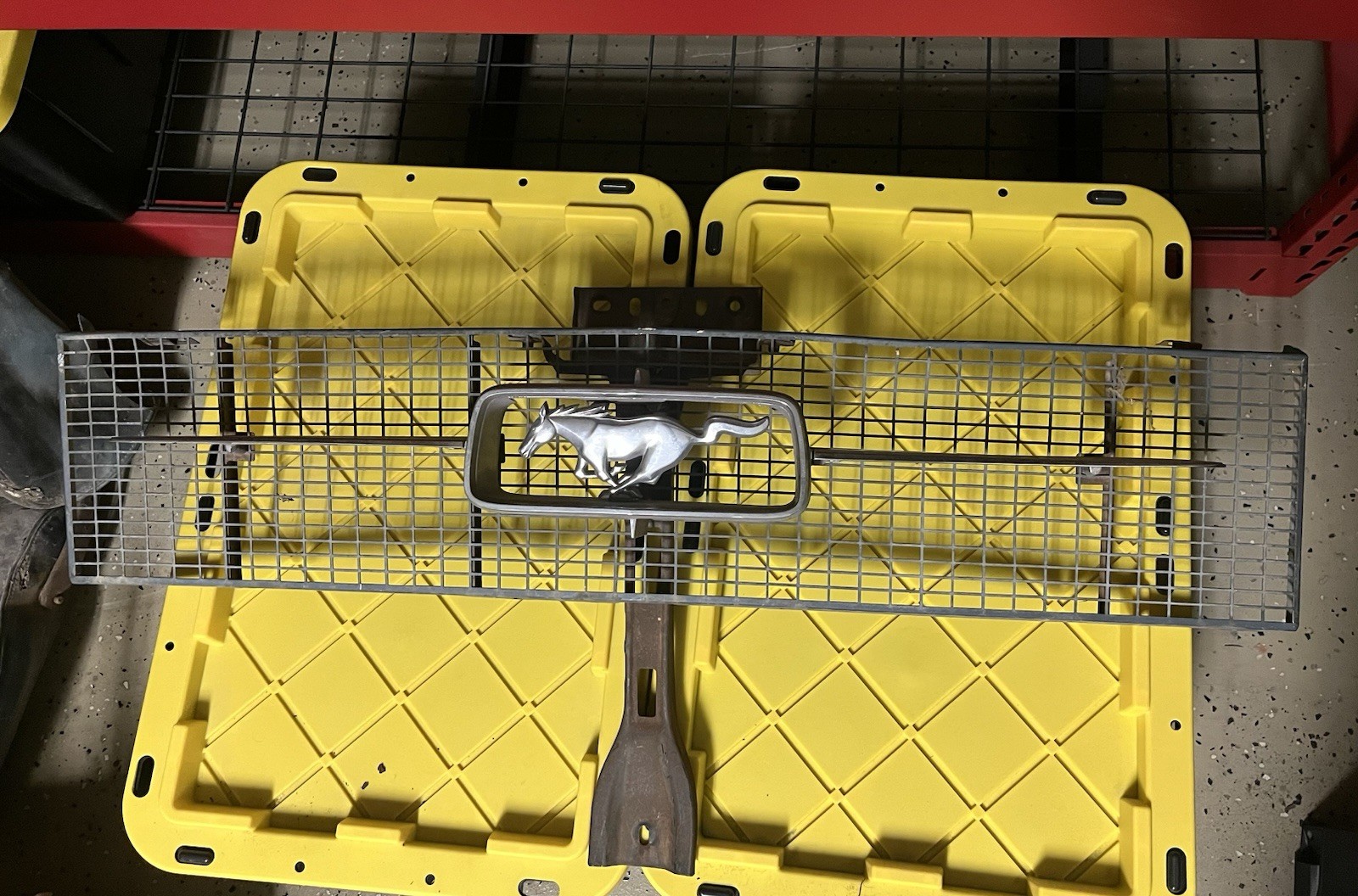 1967 67 FORD MUSTANG GRILLE ASSEMBLY WITH SUPPORT - ORIGINAL FOMOCO 1967 67 FORD MUSTANG GRILLE ASSEMBLY WITH SUPPORT - ORIGINAL FOMOCO