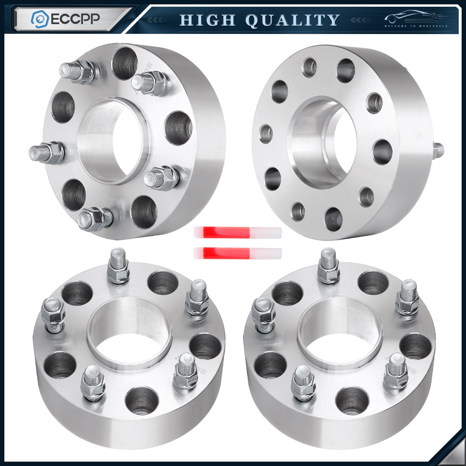 4Pc 2 inch 5x5.5 Hub Centric Wheel Spacers For 2002-2013 Dodge Ram 1500 9/16\