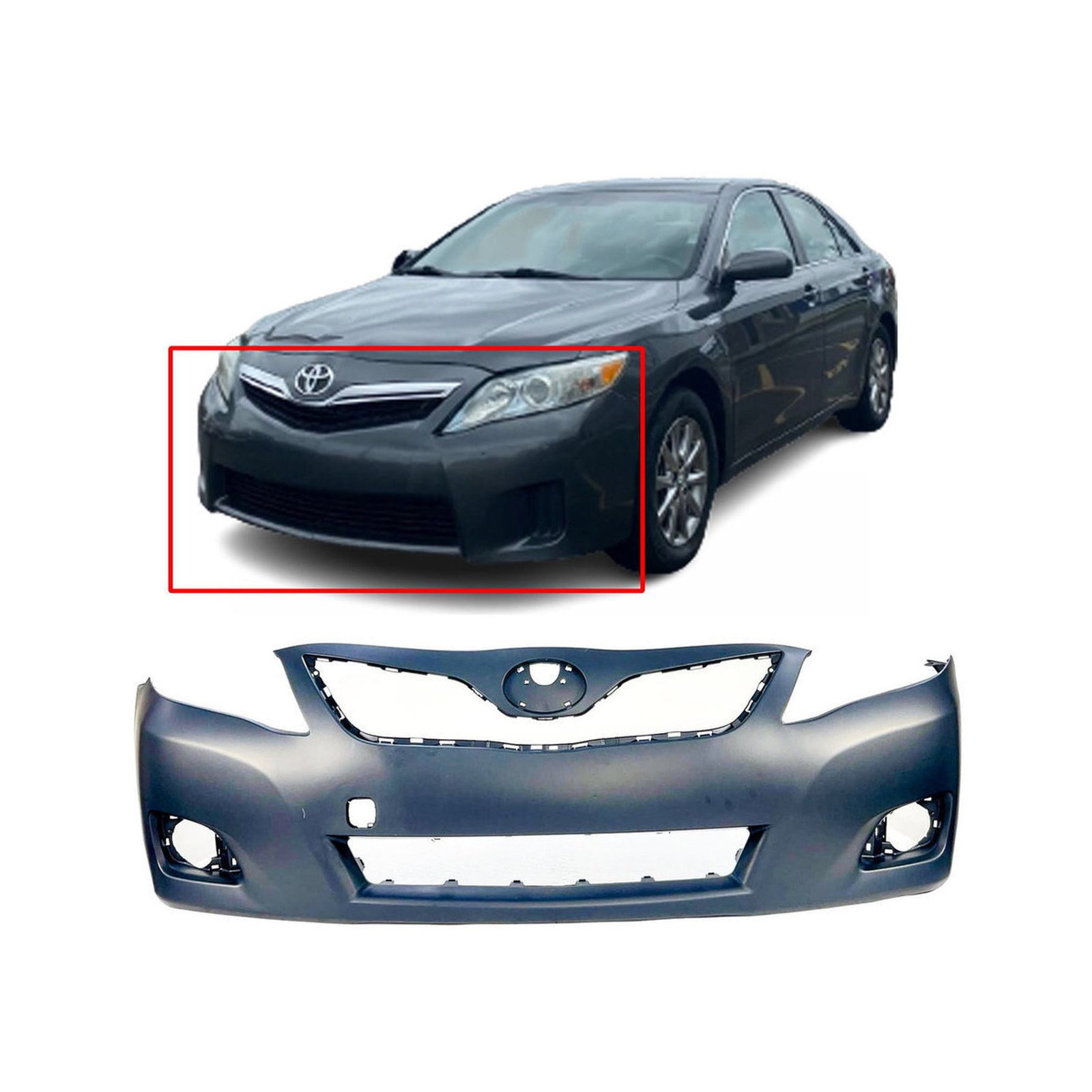 2010-2011 Toyota Camry Sedan Primed Front Bumper Cover TO1000357 5211933966