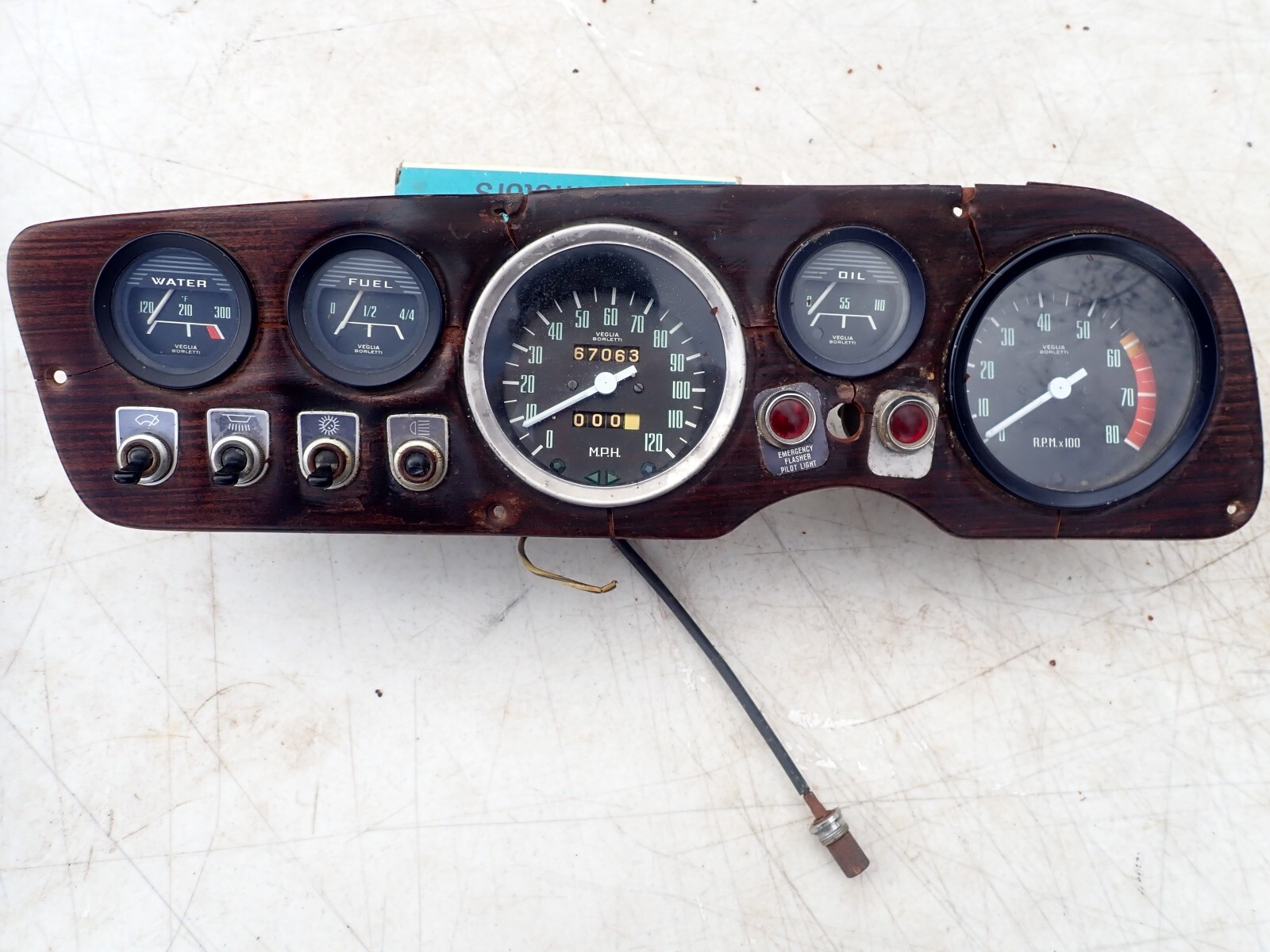 1968 1969 1970 Fiat 850 Spider Dash Panel Instrument Cluster Gauges OEM 1968 1969 1970 Fiat 850 Spider Dash Panel Instrument Cluster Gauges OEM