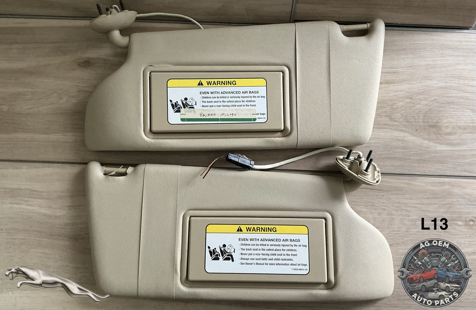 OEM 2001 - 2008 JAGUAR X-TYPE SUN VISORS Set Pair Tan With Lights OEM 2001 - 2008 JAGUAR X-TYPE SUN VISORS Set Pair Tan With Lights