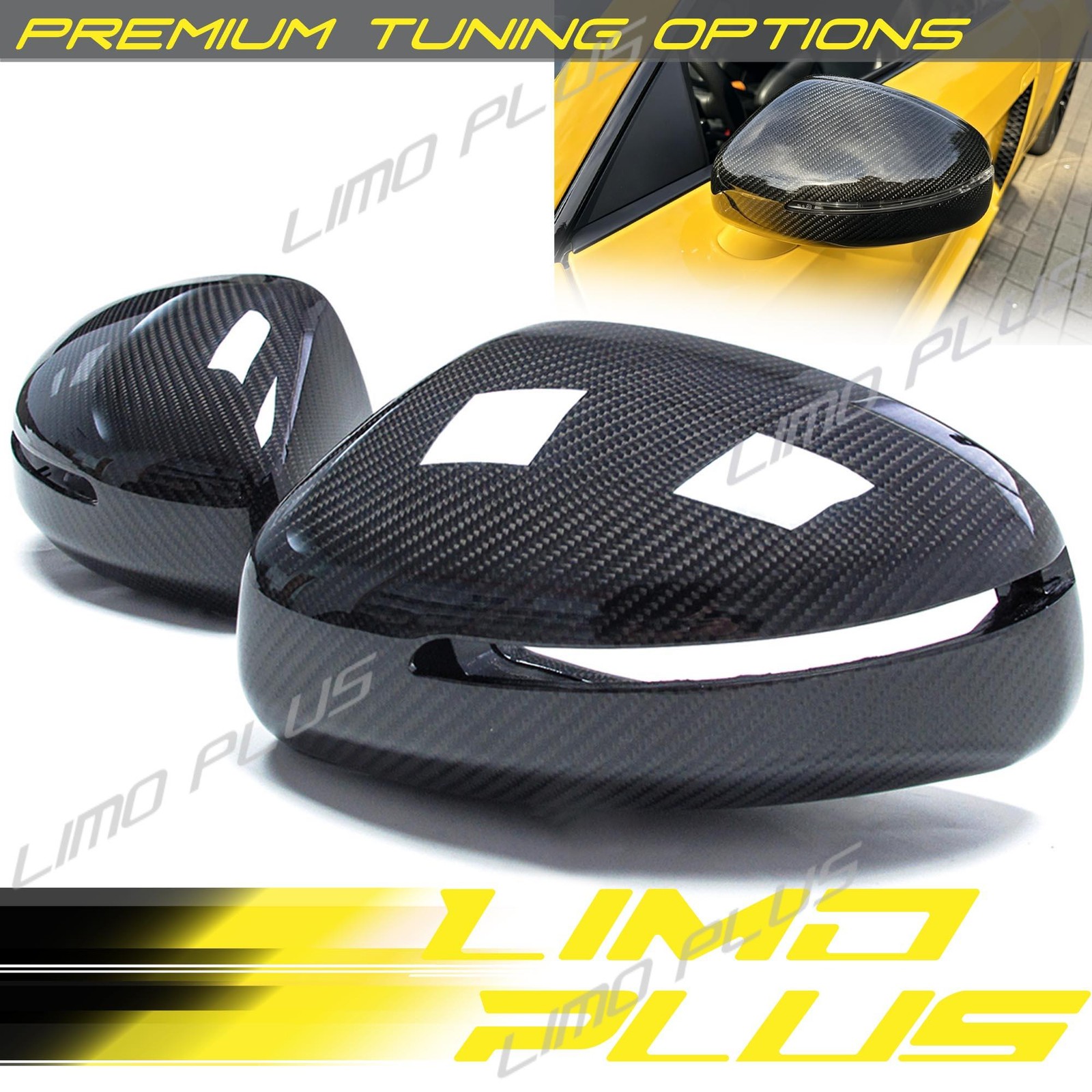 Real Carbon Fiber Mirror Cap Covers for Audi TT Quattro TTS 8J 08-12 R8 08-14