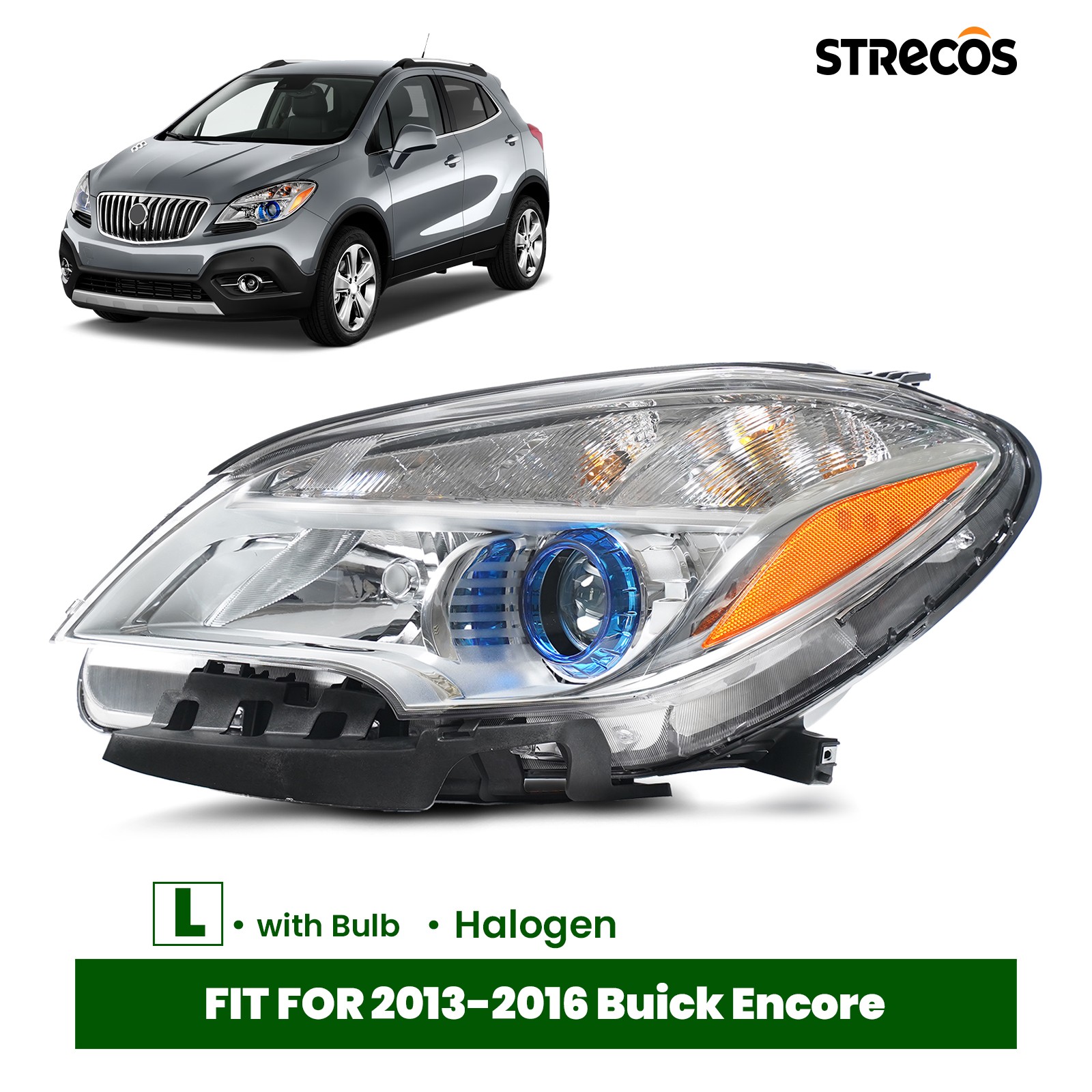 Halogen Headlight Headlamp Light For 2013-2016 Buick Encore Driver Side Left LH