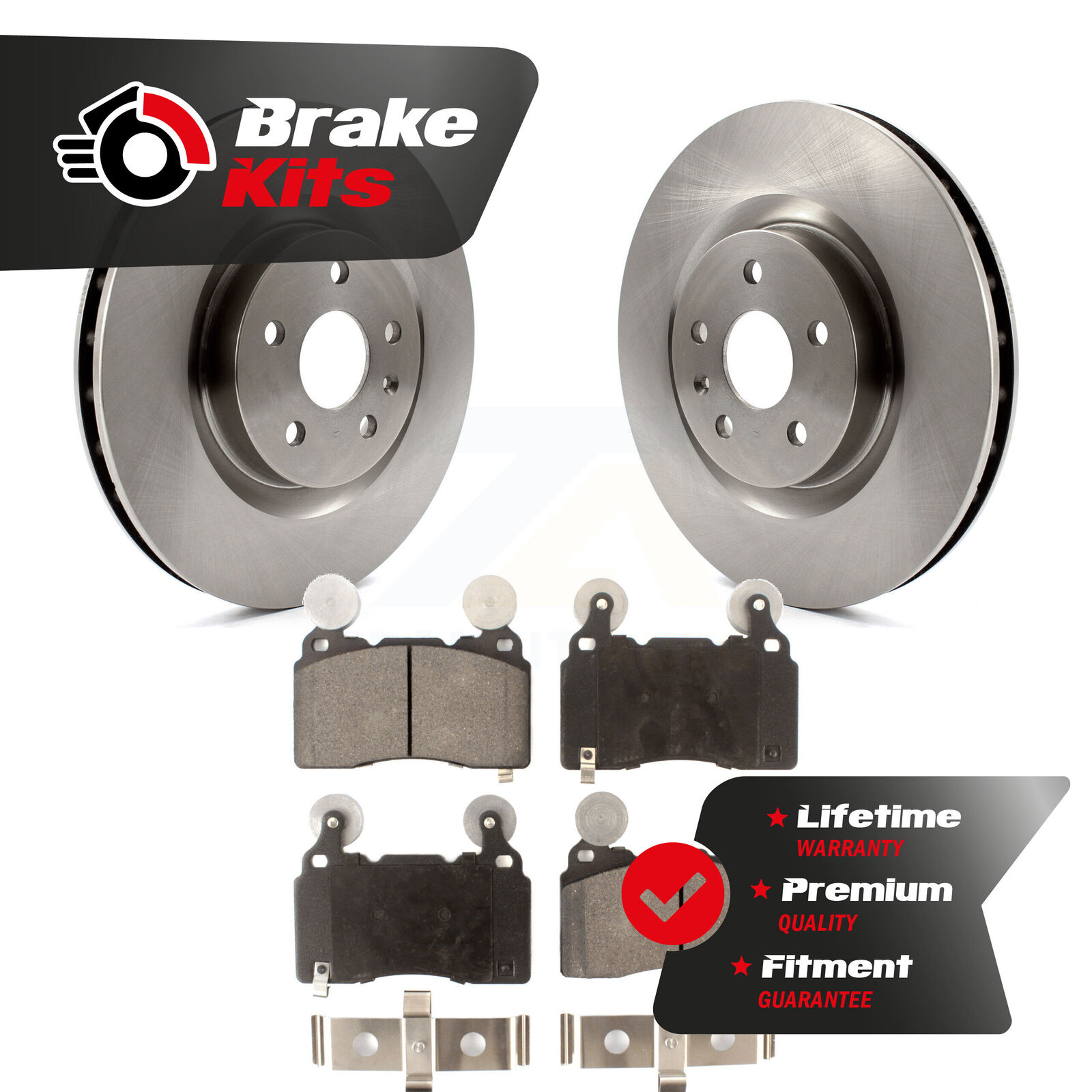 Front Disc Brake Rotor & Semi-Metallic Pad Kit For 2010-2015 Chevrolet Camaro SS