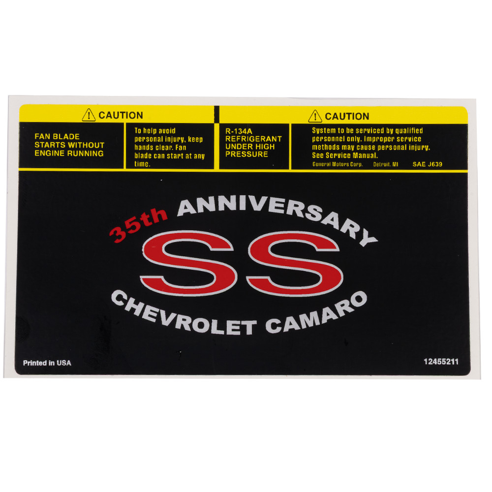 1998-2002 Camaro SS 35th Anniversary Air Lid Decal, Hawks Motorsports