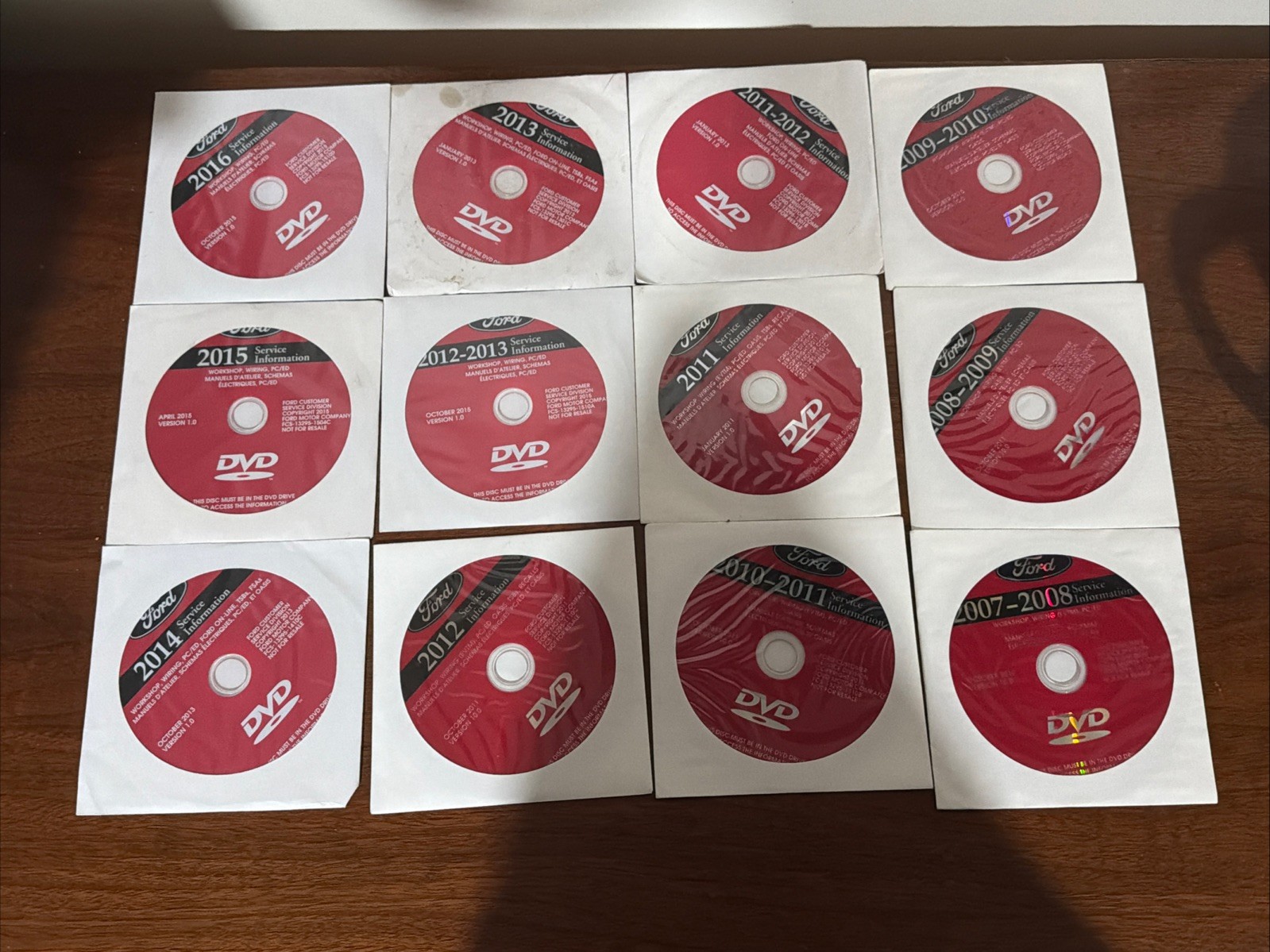 Lot Of 12 Ford Service DVD Manuals Workshop Wiring  2016 2007 08 09 10 11 13 14