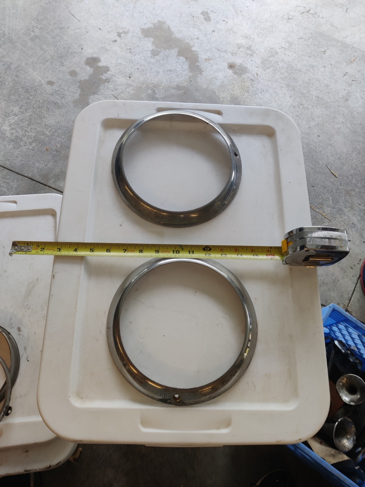 Set Of Vintage 1948-1950 Ford Chrome Headlight Bezel Trim Set Of Vintage 1948-1950 Ford Chrome Headlight Bezel Trim