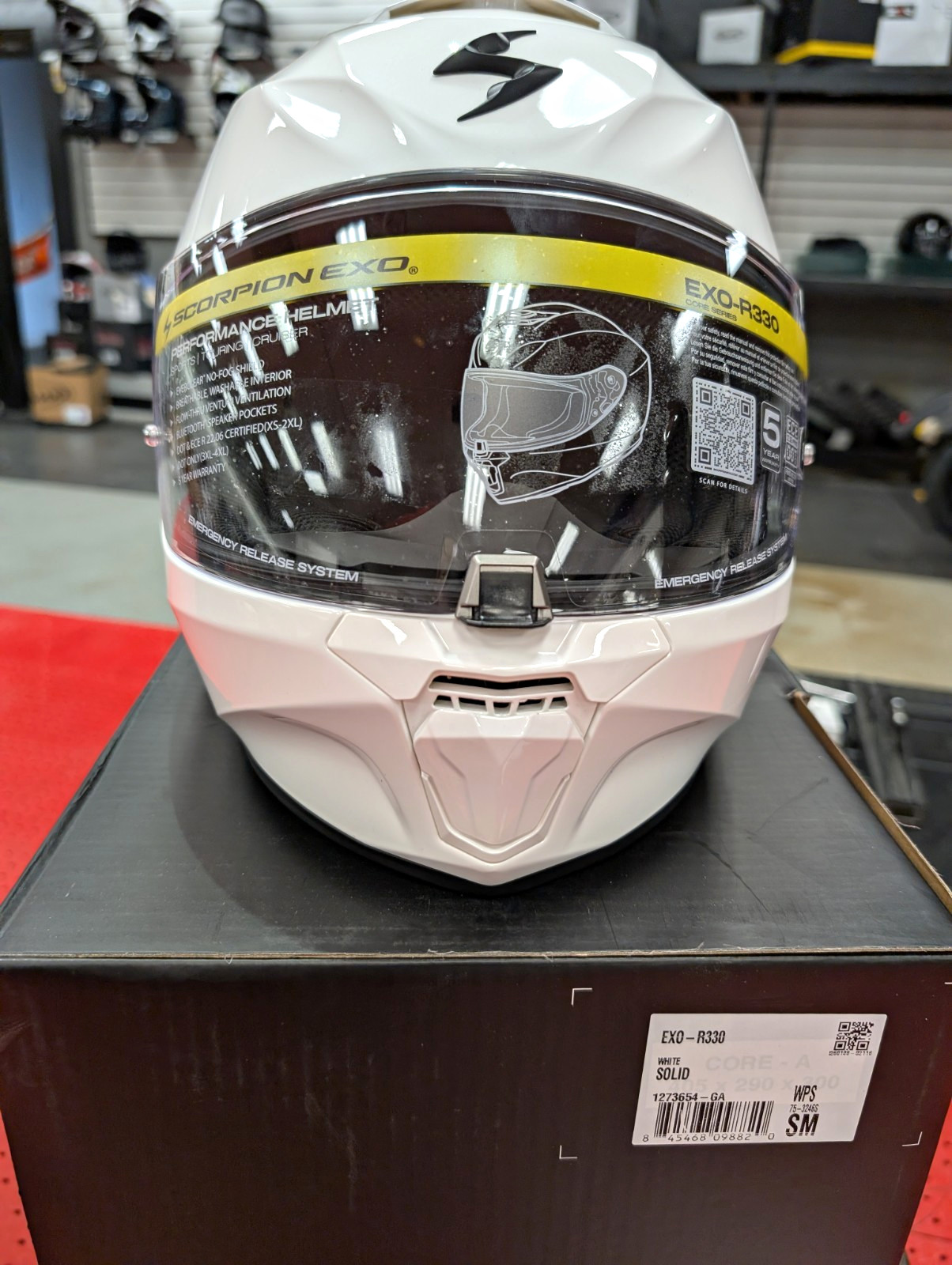 Scorpion EXO-R330 White Full Face Helmet Size Small