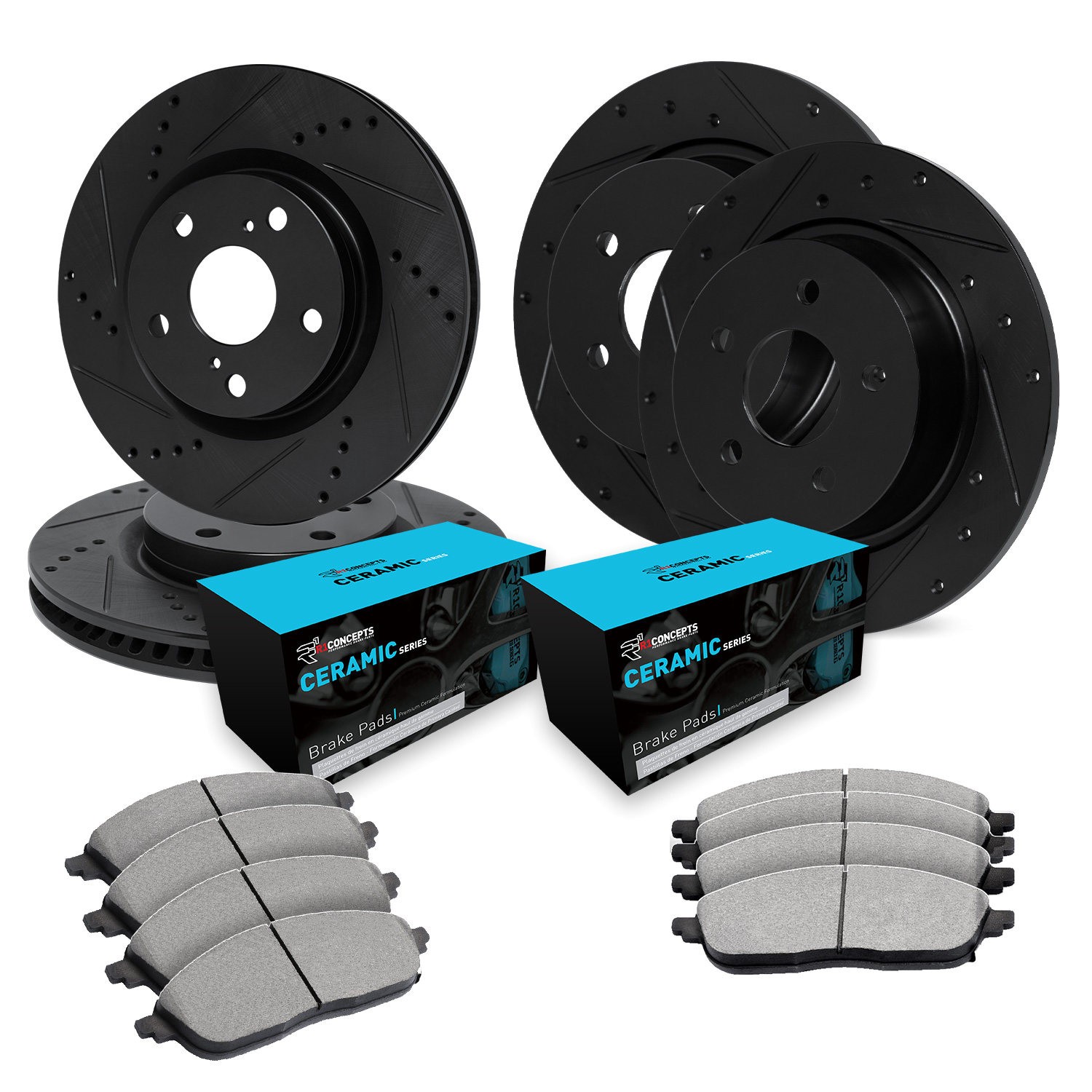 For Audi Q2 18-21 Brake Kit eLINE Series Drilled & Slotted Front & Rear Brake