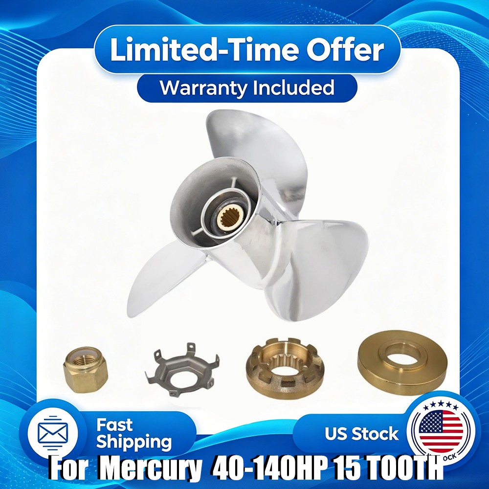 13x19 Stainless Steel Outboard Propeller For Mercury 70 75 90 100 115 125 140HP 13x19 Stainless Steel Outboard Propeller For Mercury 70 75 90 100 115 125 140HP