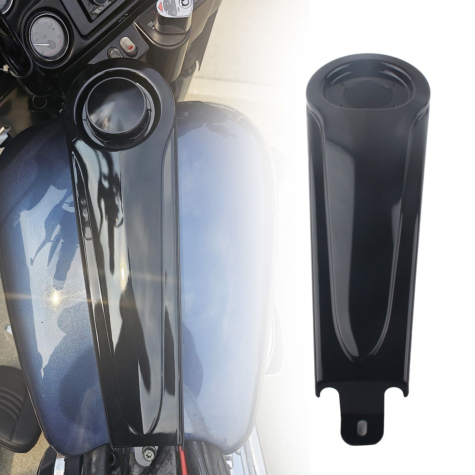 For 86-07 Harley Ultra Electra Street Road Glide Vivid Black Dash Fuel Console