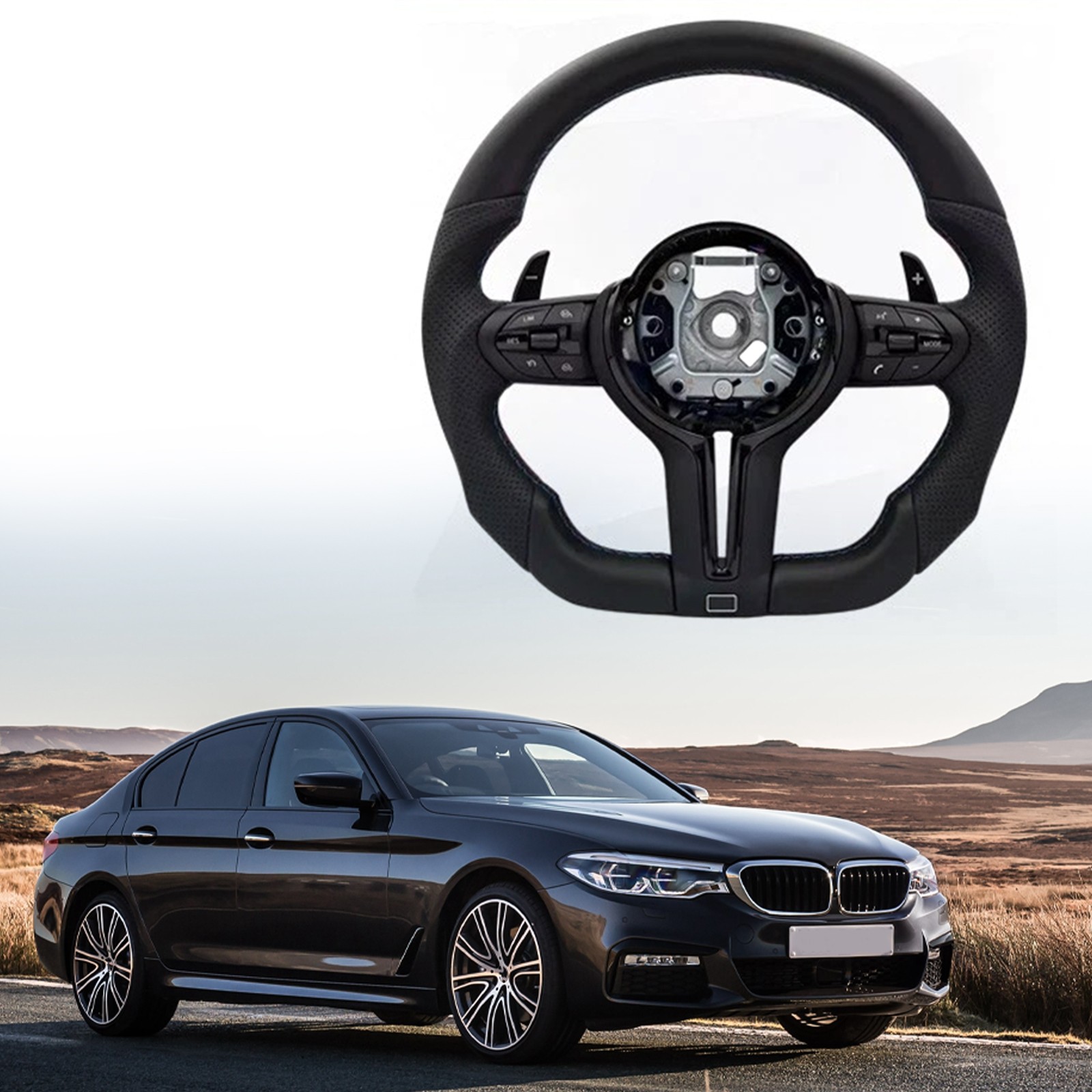 M Style Leather Steering Wheel For BMW F30 F32 F20 F21 F15 F22 F25 F16 M2 M3 M4