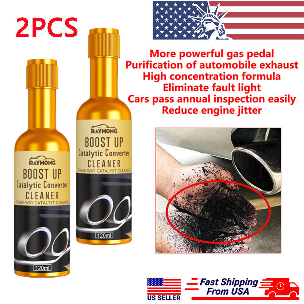 2pcs Boost Up Vehicle Engine Catalytic Converter Cleaner Multipurpose Deep Clean