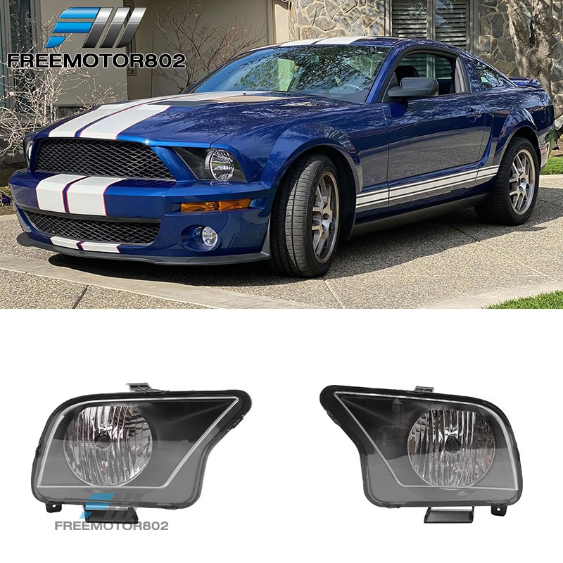 Fits 07-09 Ford Mustang GT500 GT500KR OE Style Front Upper Head Lights Lamp Pair