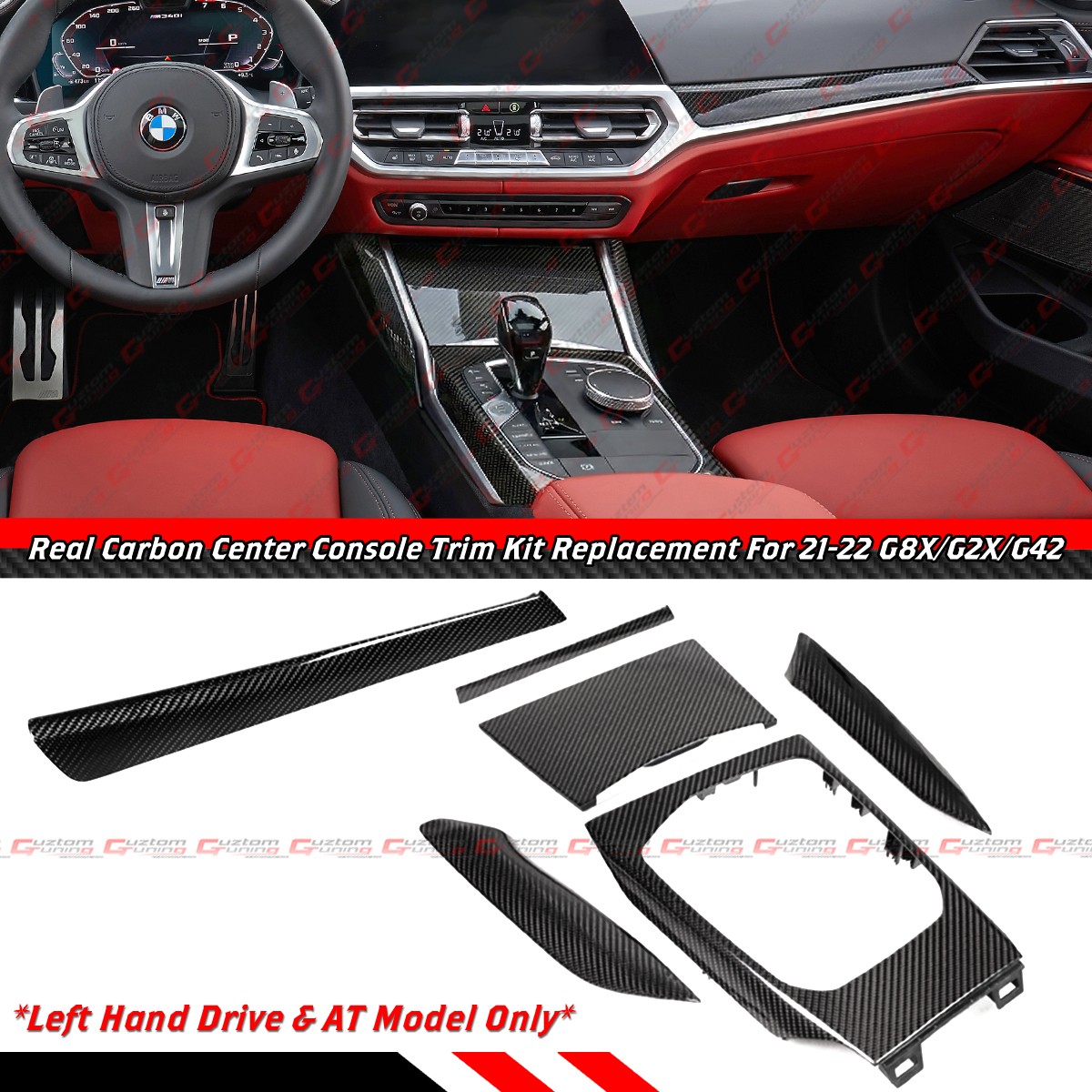 For 2021-22 BMW G8X G2X G42 6pc Carbon Fiber Dashboard Interior Console Trim Kit