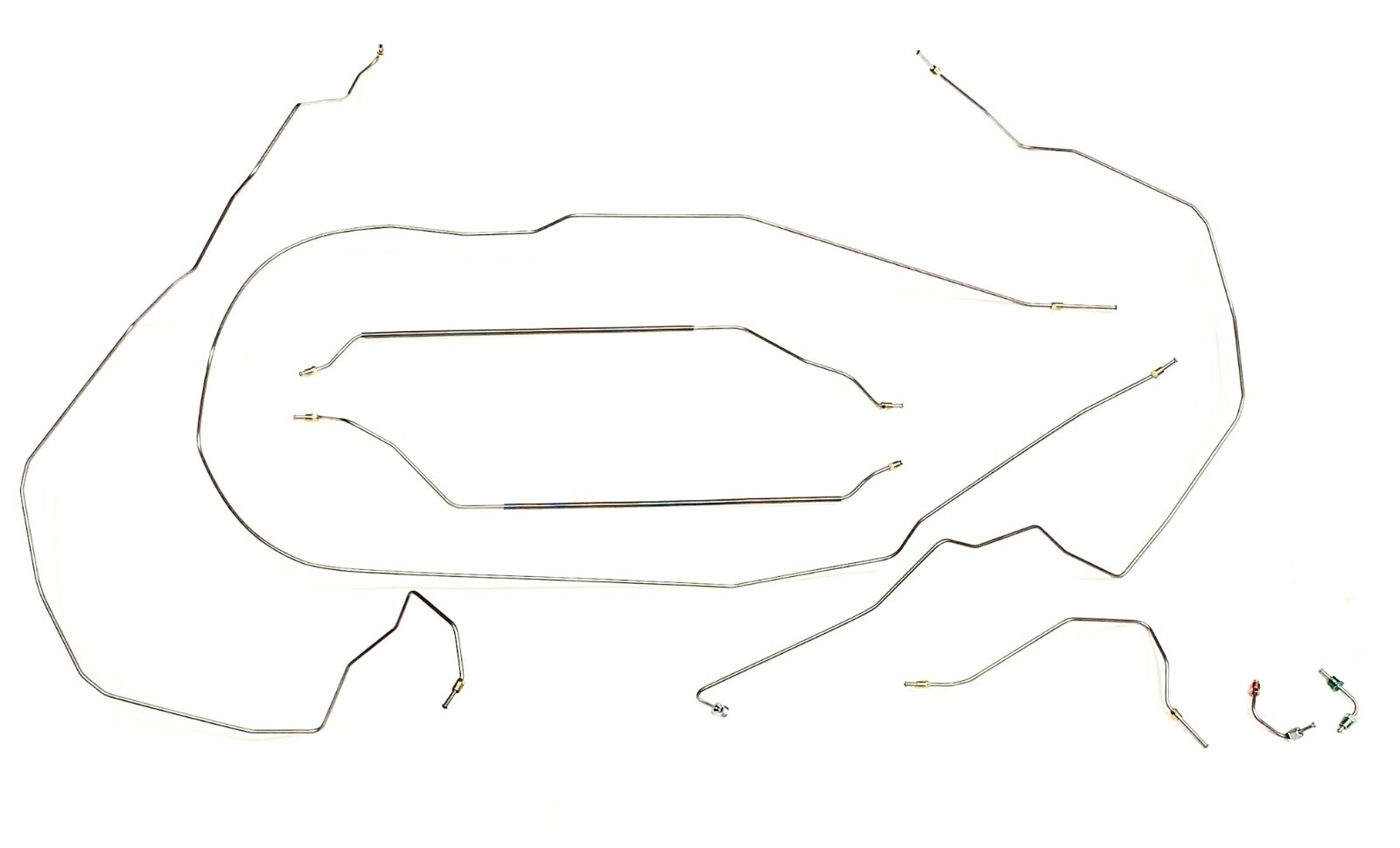 Complete Galfan Coated Steel Prebent Brake Line Kit For Power 4 Wheel Disc.