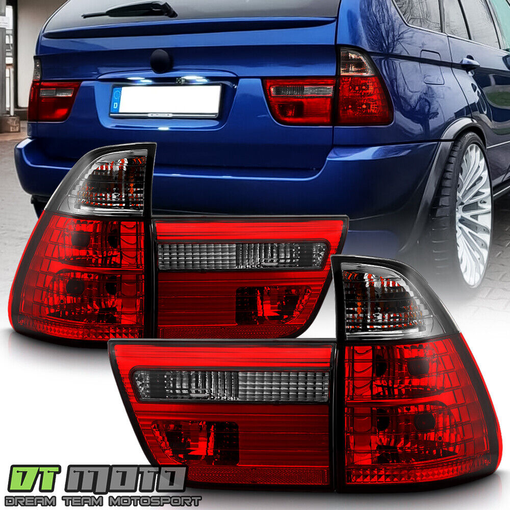 2000-2006 BMW E53 X5 Red Smoked Tail Lights Brake Lamps Left+Right Replacement