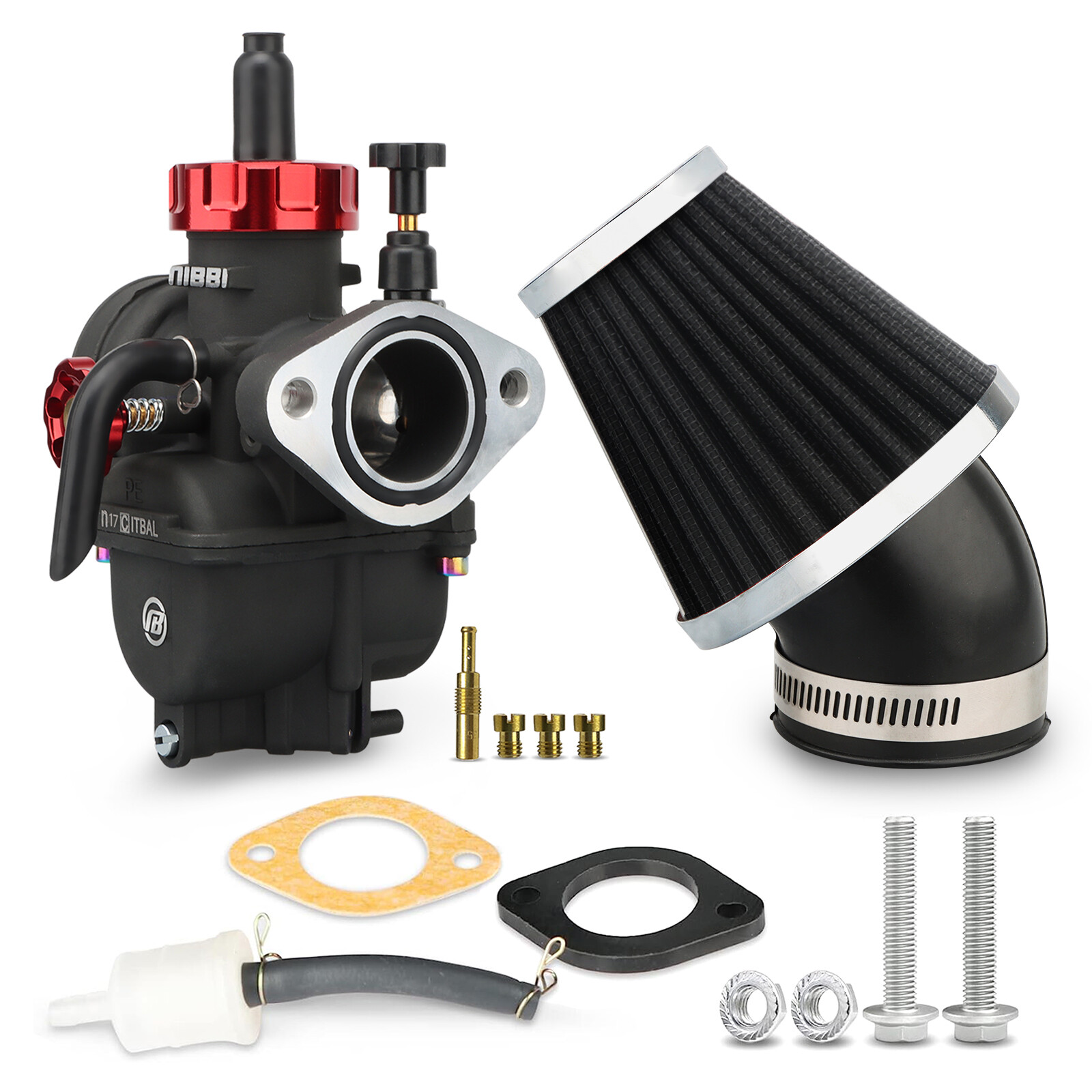 NIBBI Racing PE17mm Flange Carburetor Set For 70cc-110cc Honda SSR Pit Dirt Bike