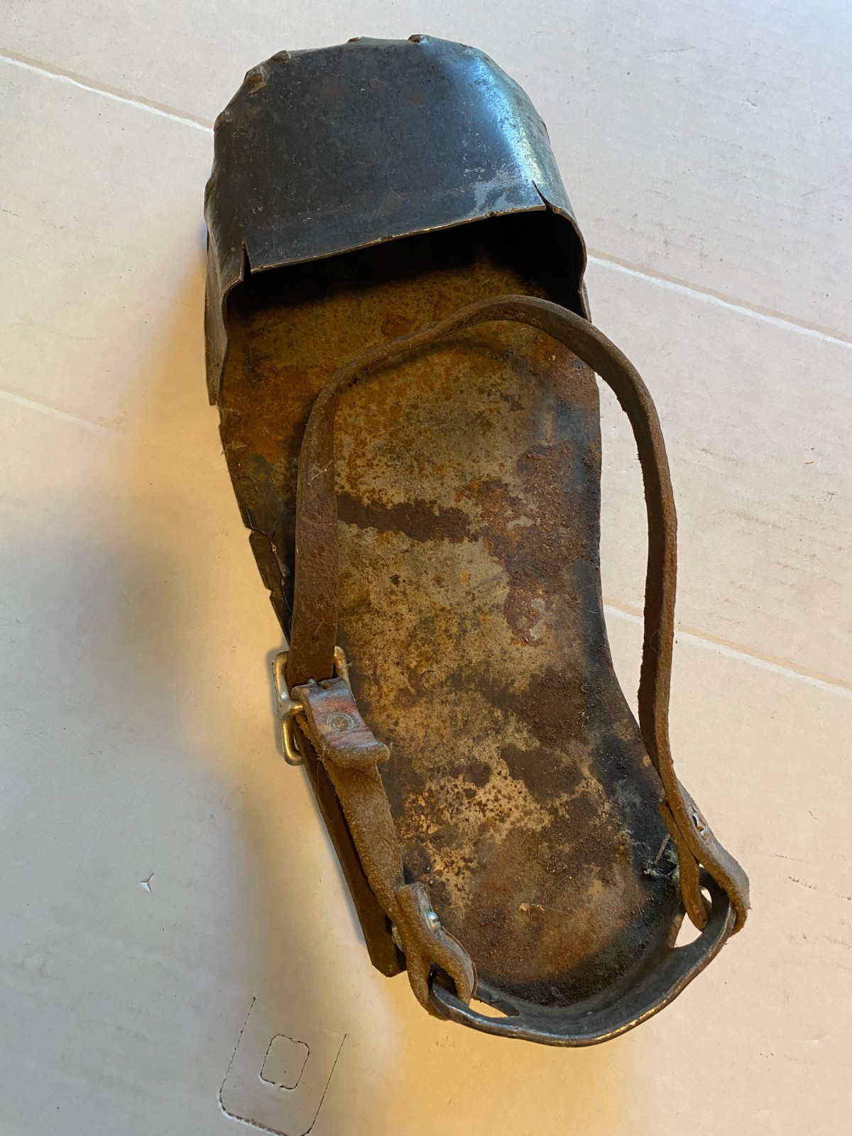 Vintage 1960s/1970s motorcycle flat track steel left shoe #1