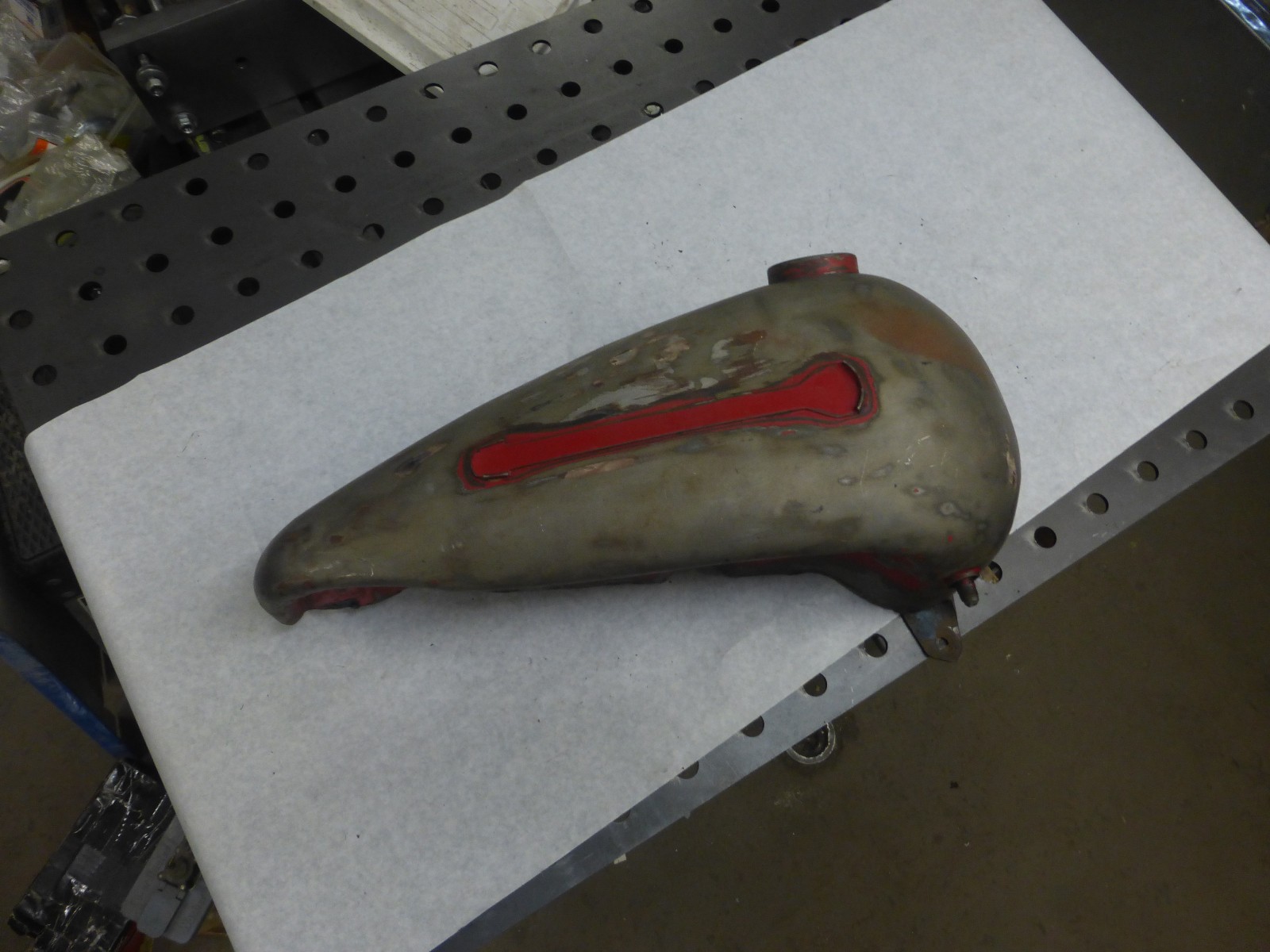 1948-50 Harley Panhead Gas Tank fuel shelfC 1948-50 Harley Panhead Gas Tank fuel shelfC