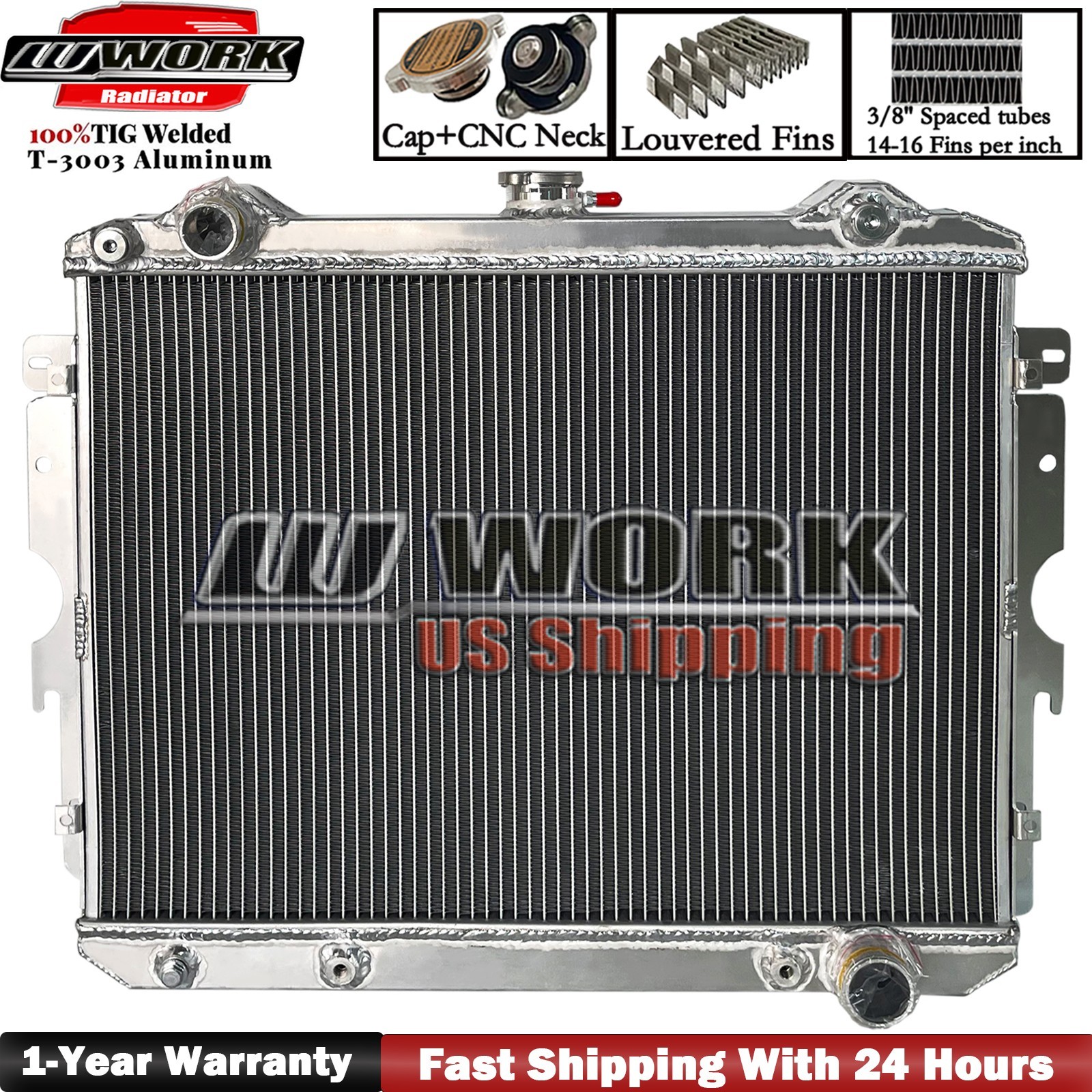 For 73-76 Dodge 3Row Radiator Dart,Plymouth Duster Valiant Scamp 5.2/5.6/5.9L V8