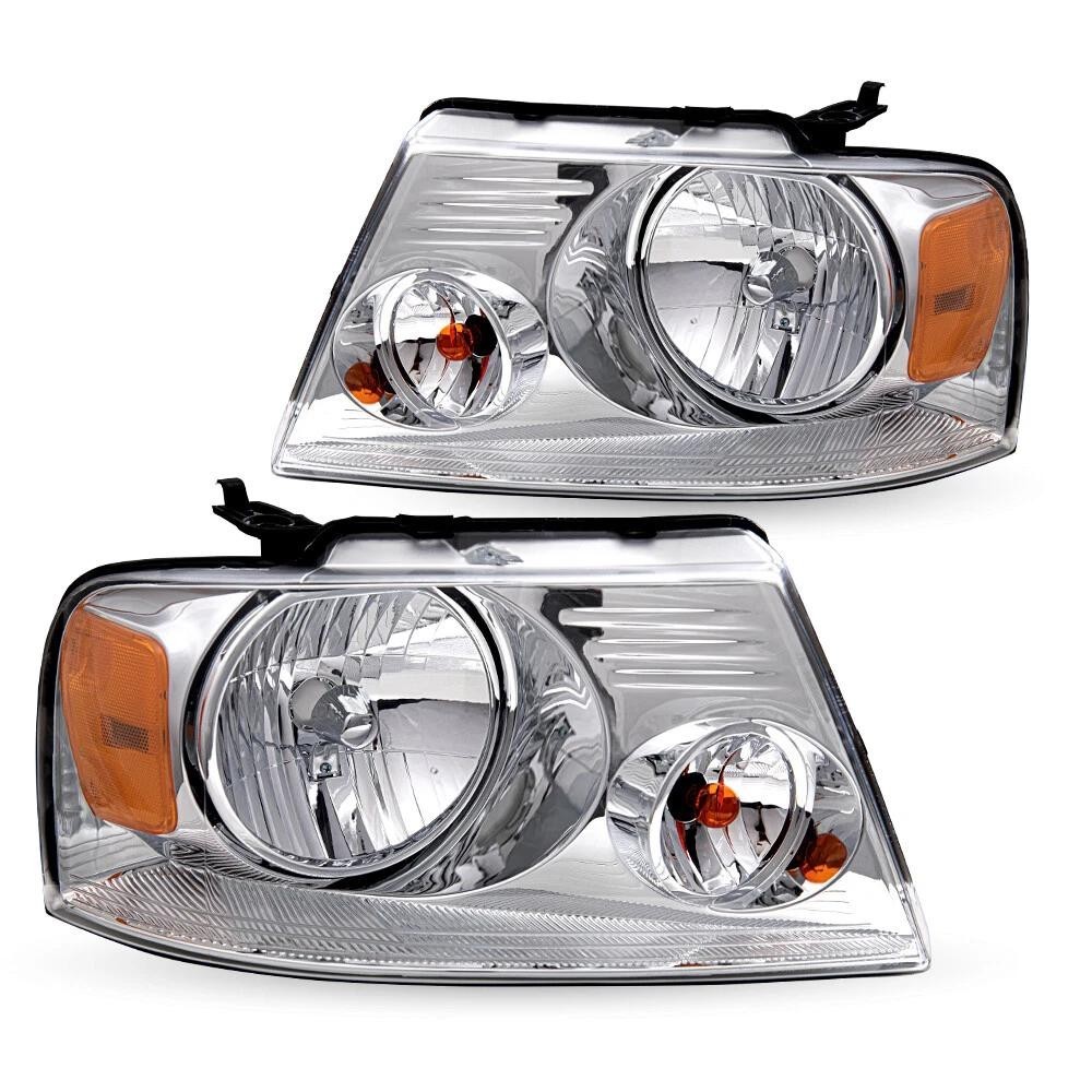 For 2004-2008 Ford F-150 Lincoln Mark LT Factory Style Chrome Amber Headlights V