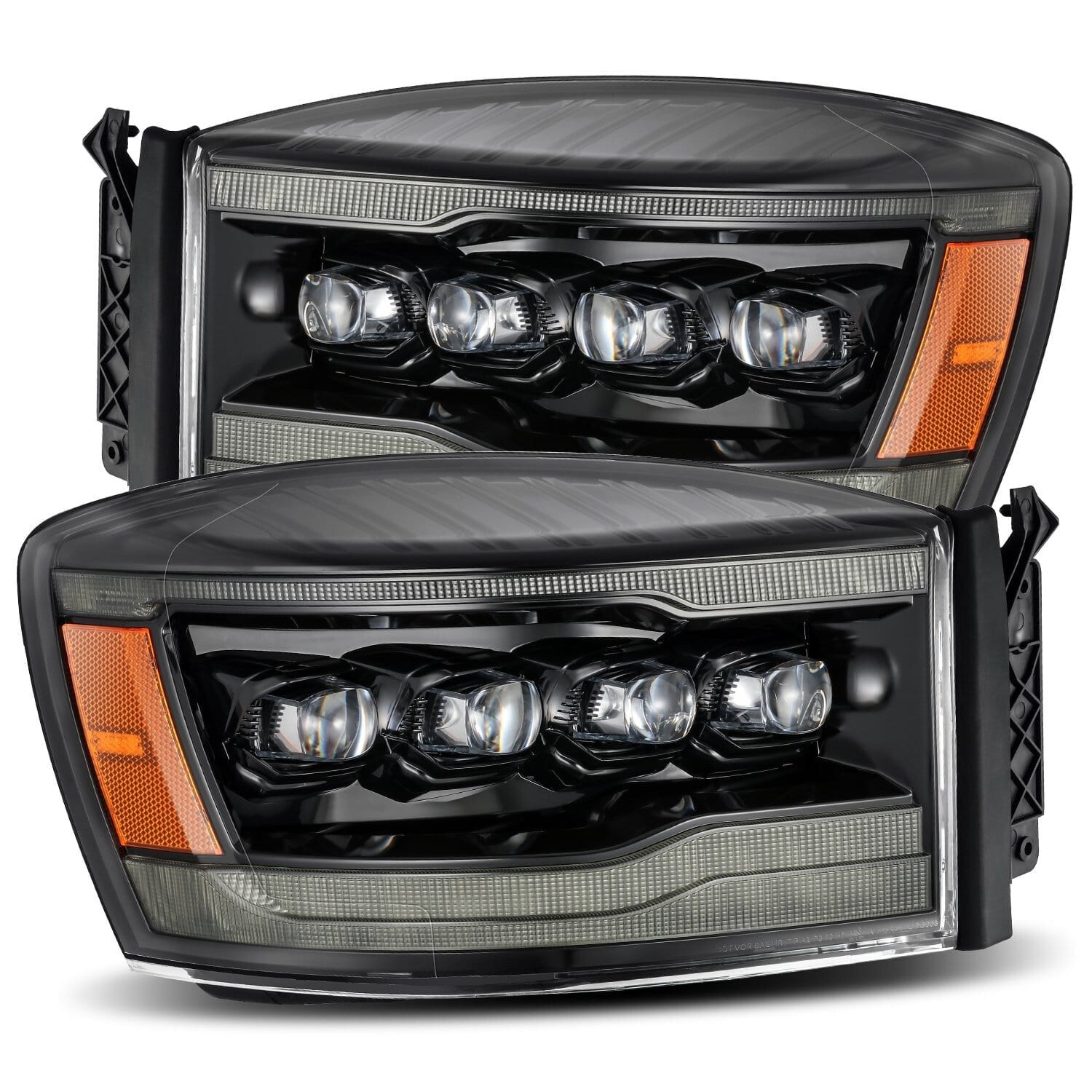 For 06-08 Dodge Ram Alpha Black Nova LED Projector Headlights For 06-08 Dodge Ram Alpha Black Nova LED Projector Headlights