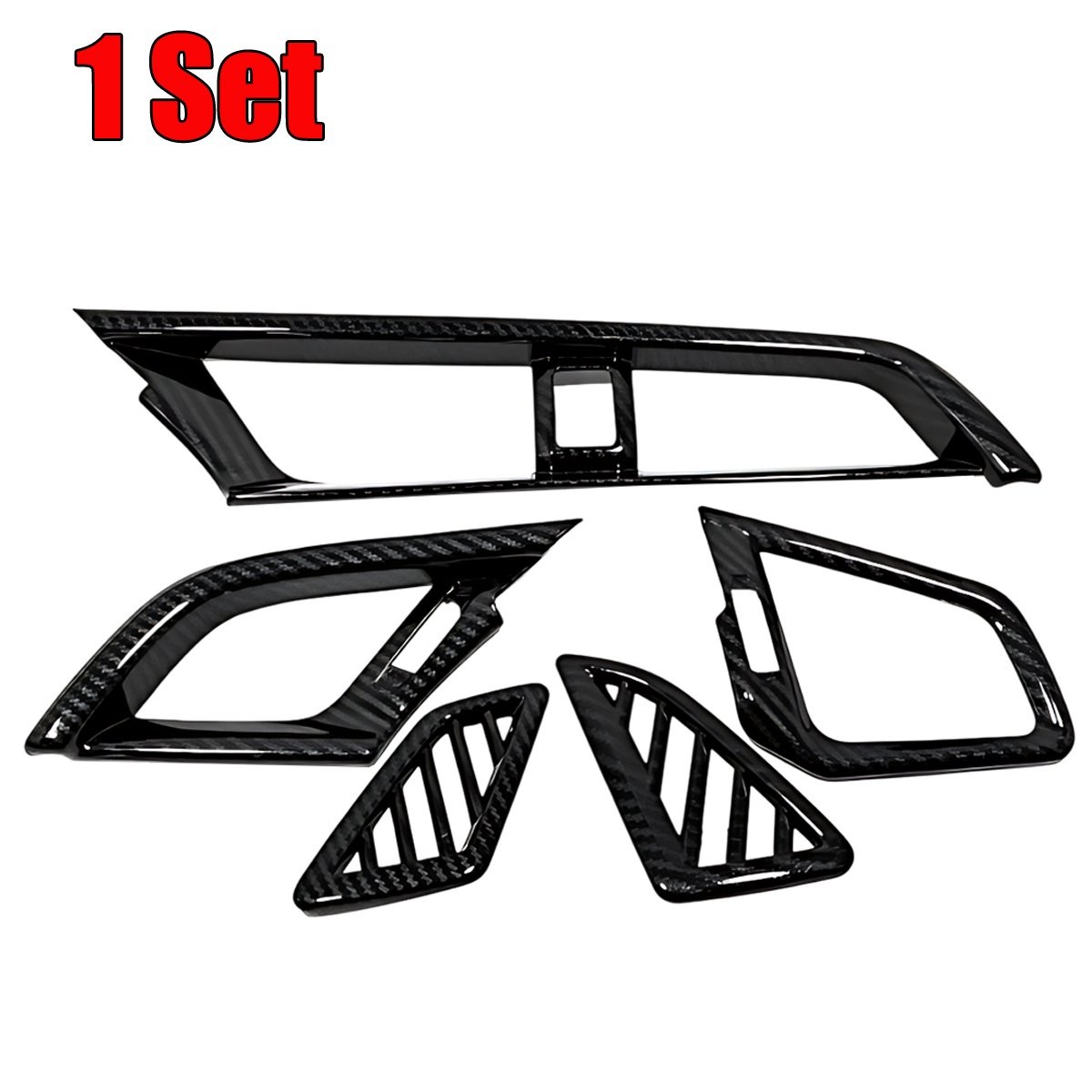 1-10x Carbon Fiber ABS Dashboard Air Vent Cover Case For Honda Civic 10th 16-20