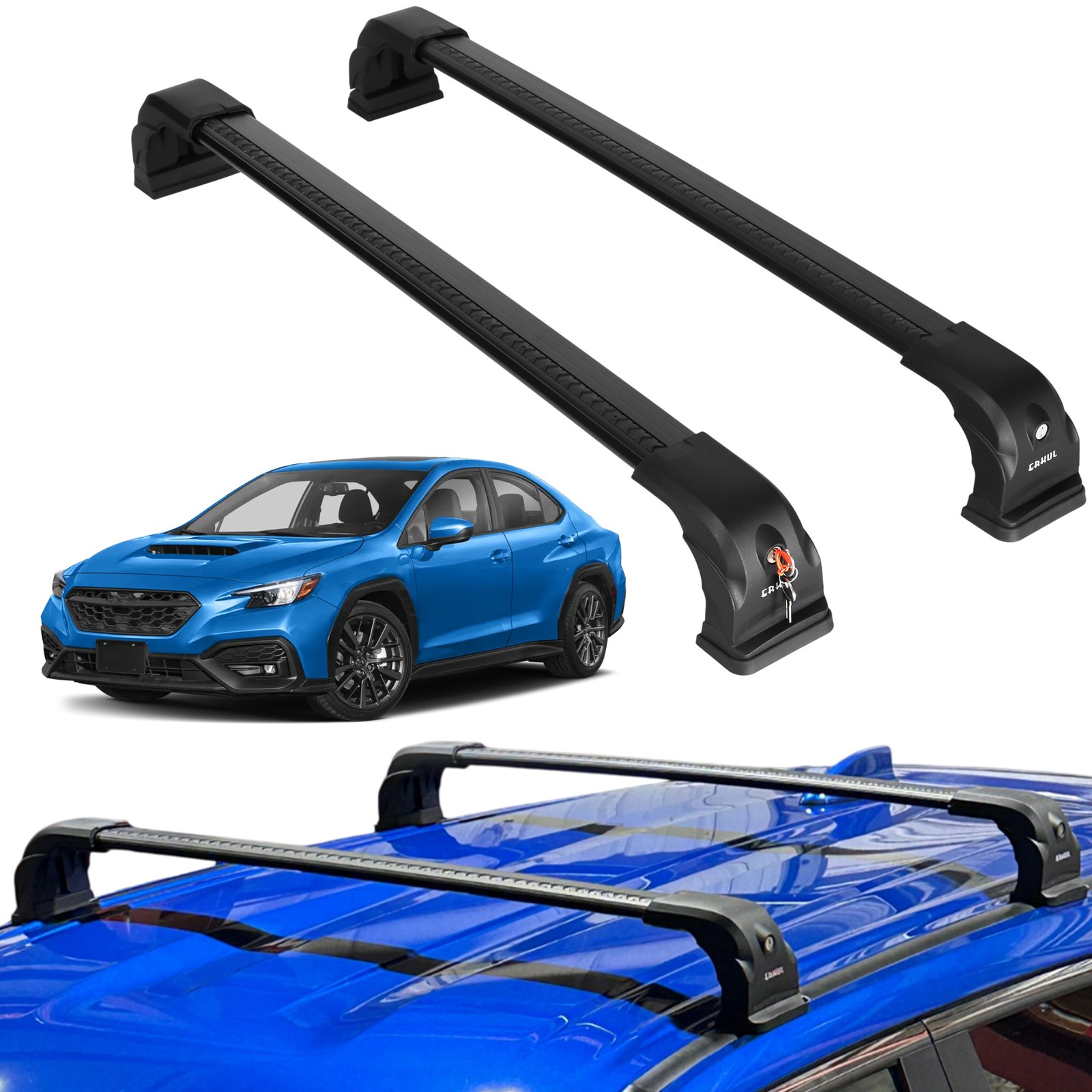 220 lbs Roof Rack Crossbars for Subaru WRX 2022-2026 - Black