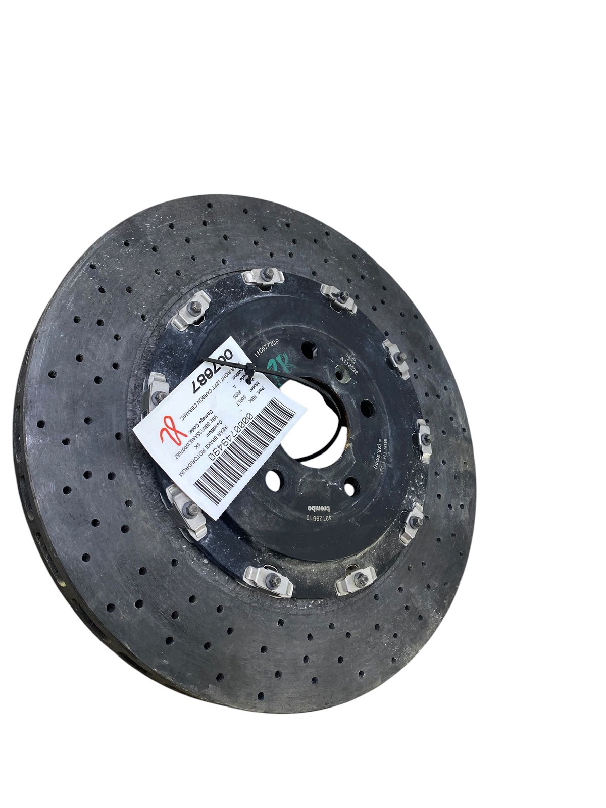 2019-2021 MCLAREN 600LT OEM REAR RIGHT LEFT CARBON CERAMIC BRAKE ROTOR 11C0772CP