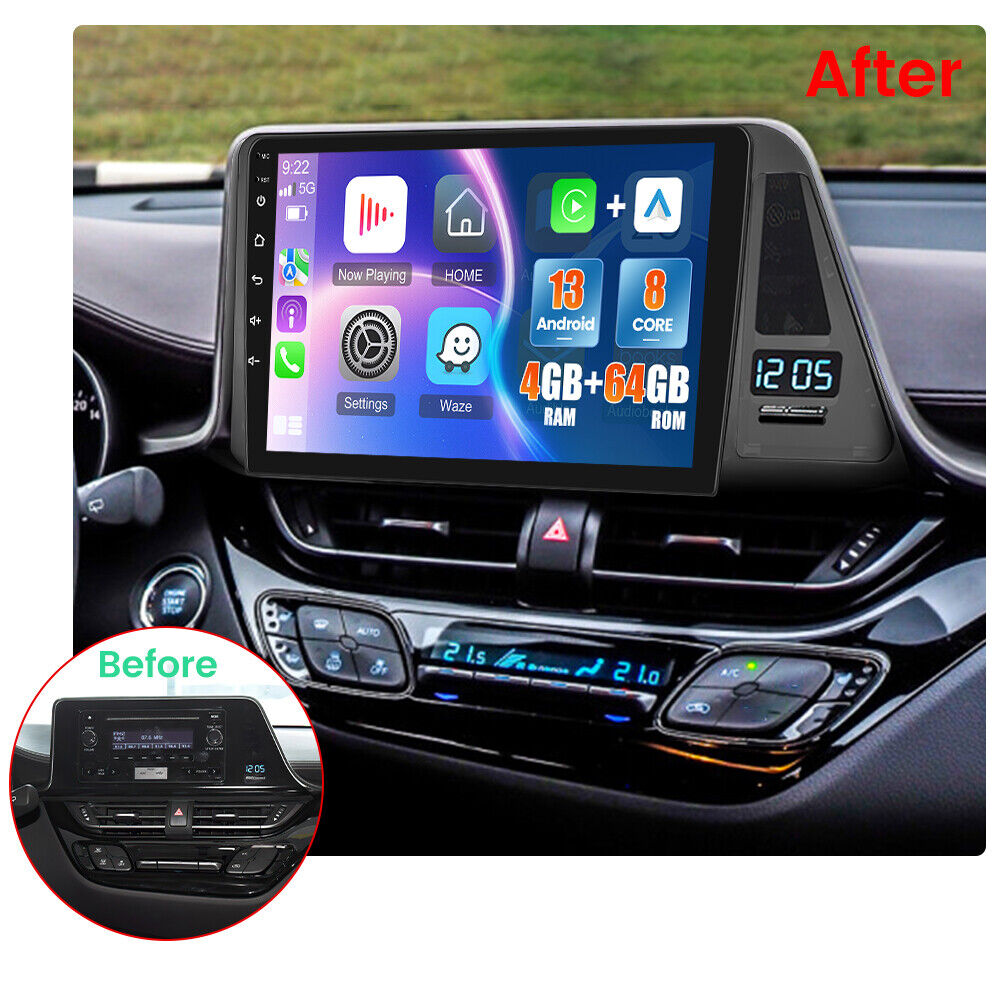 4G+64G For Toyota C-HR Chr 2016-2019 Carplay Car Stereo Radio Android 13 GPS DSP